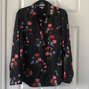 Floral satin Portofino shirt